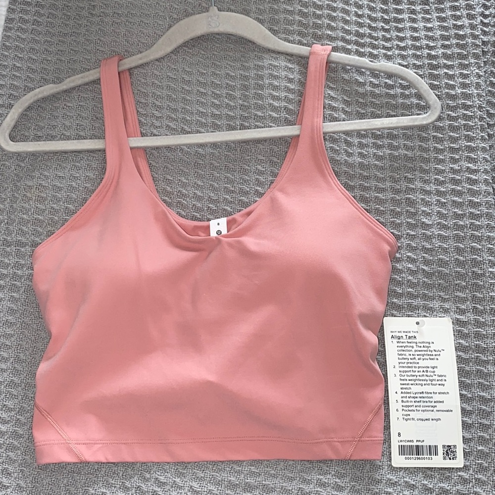 Lululemon Align Tank Top Size 8 Pink Puff NWT